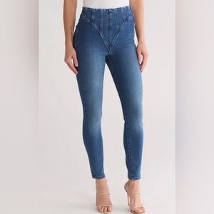 Good American Dark Blue Sculpting High-Rise Skinny Jeans